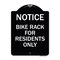 Signmission Bike Rack for Residents Heavy-Gauge Aluminum Architectural Sign, 24" x 18", BW-1824-23530 A-DES-BW-1824-23530 - alternate 1